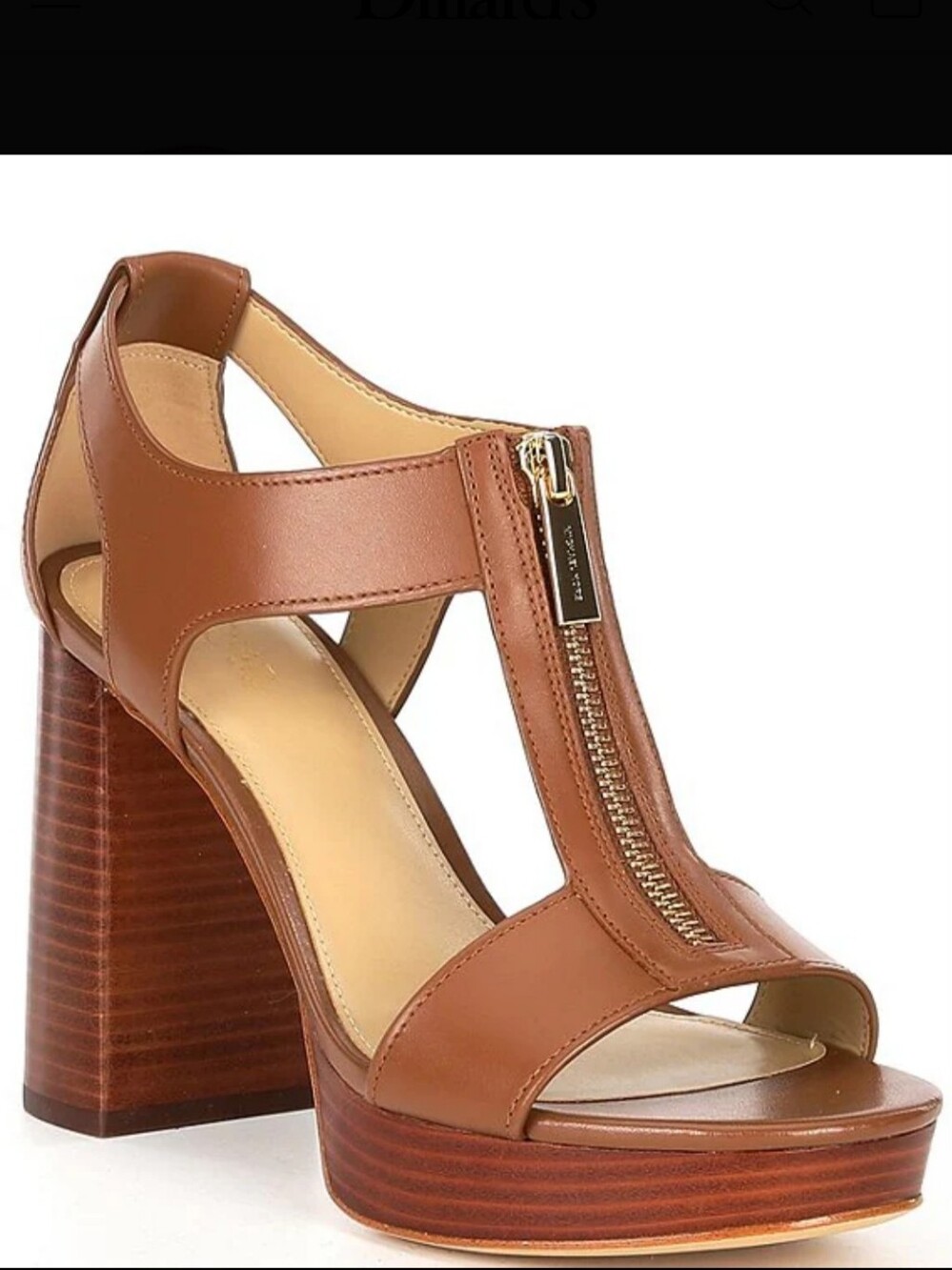 Michael Kors Berkley Zip Stack Block Heel Platforn Sandals